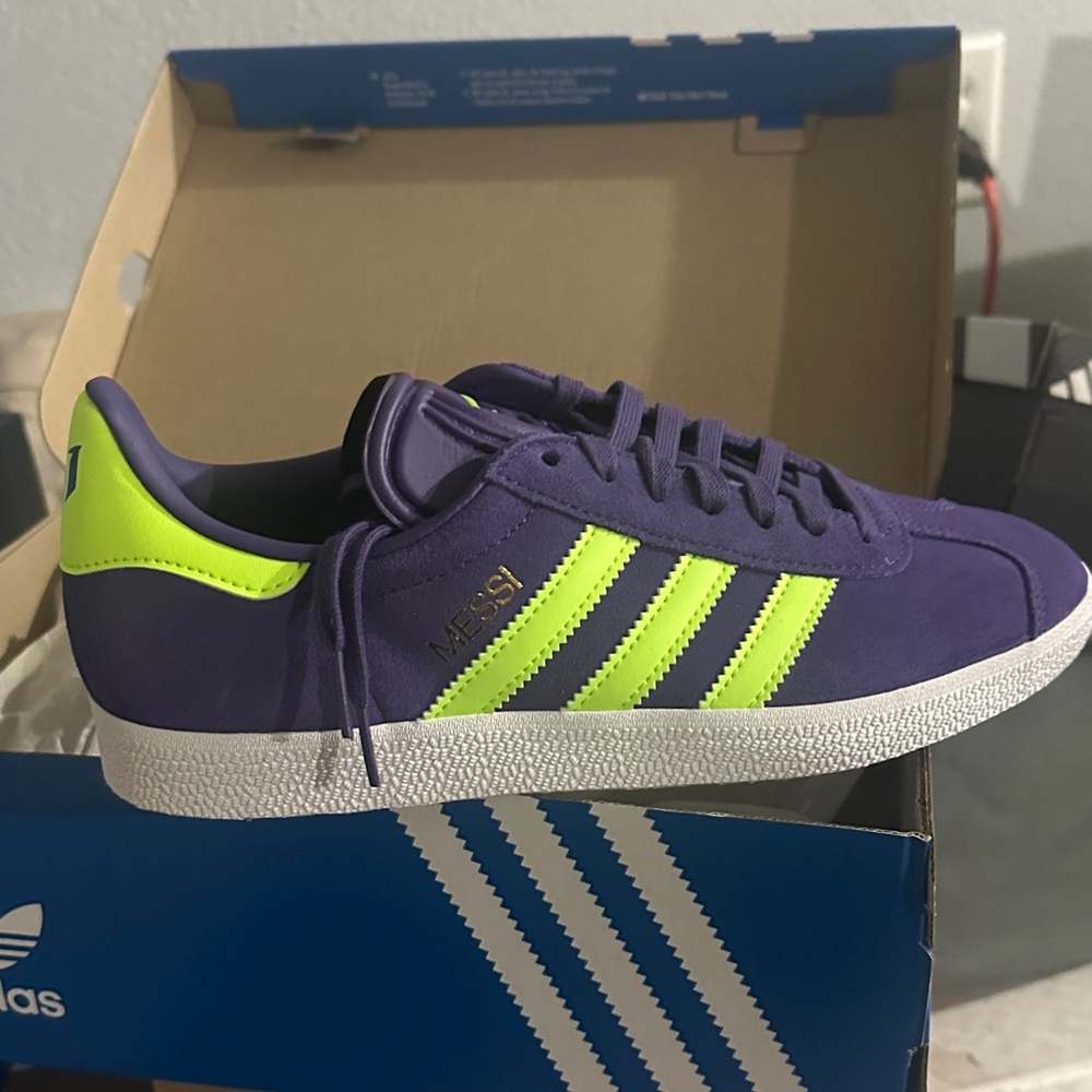 Adidas Messi Purple and Neon Green Shoes